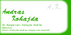 andras kohajda business card